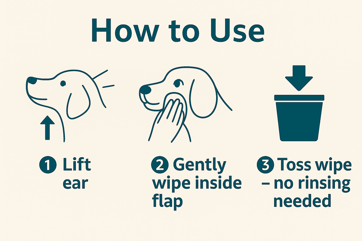 Auralief Dog Ear Wipes – Gentle, Daily Cleaning for Healthy Ears (100 Wipes)