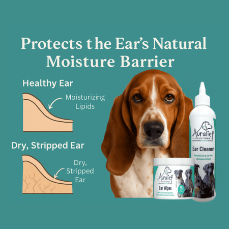 Auralief Dog Ear Wipes – Gentle, Daily Cleaning for Healthy Ears (100 Wipes)