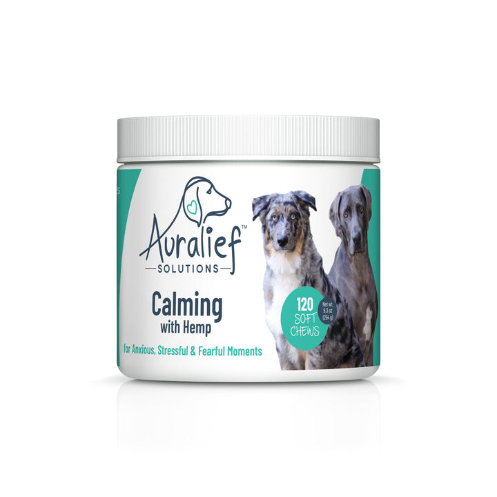 Auralief Calming Chews for Dogs – Natural Soothing Support – 120 Soft Chews
