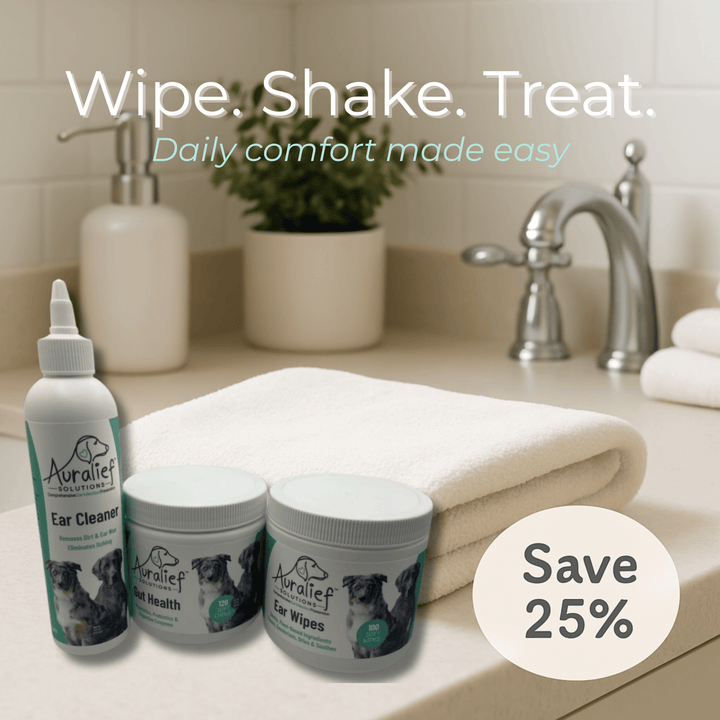 Comprehensive Ear Care Bundle – Cleaner, Wipes & Gut Health Chews (Save 25%)