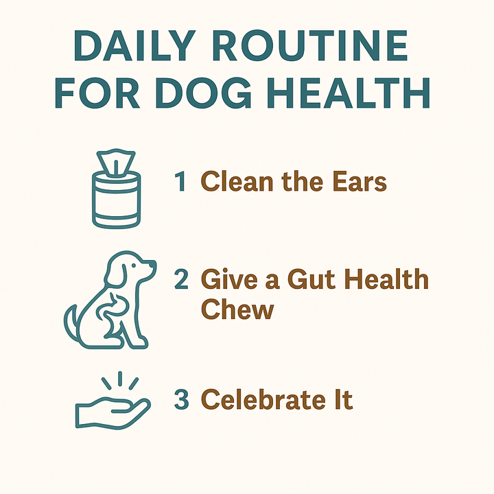 Comprehensive Ear Care Bundle – Cleaner, Wipes & Gut Health Chews (Save 25%)